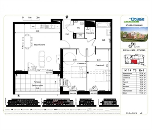 t3 à la vente -   59830  CYSOING, surface 80 m2 vente t3 - UBI471177470